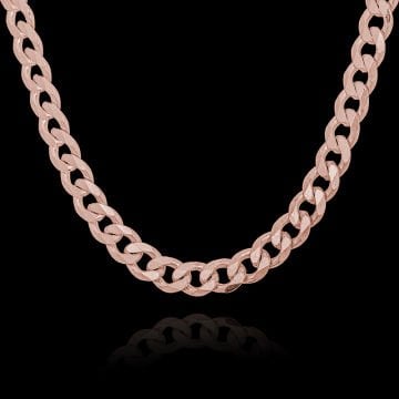 Gurmet Model Gümüş Zincir 4,50 mm Genişlik 60 Cm - Rose Rengi