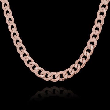 Gurmet Model Gümüş Zincir 4,50 mm Genişlik 65 Cm - Rose Rengi