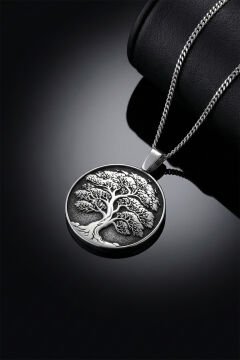 Hayat Ağacı Model Gümüş Unisex Kolye