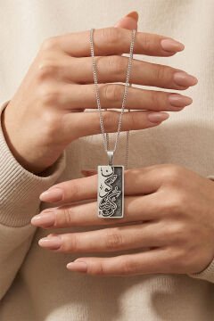 Kun Fe Yekun ( Ol Der ve Olur ) Yazılı Gümüş Kolye