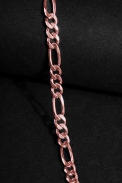 Figaro Model Gümüş 4,60 mm Genişlik Bileklik 18 Cm - Rose Rengi