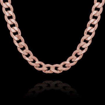 Gurmet Model Gümüş Zincir 5,40 mm Genişlik 65 Cm - Rose Rengi