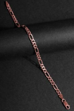 Figaro Model Gümüş 4,60 mm Genişlik Bileklik 19 Cm - Rose Rengi