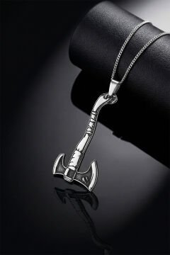 Savaşçı Baltası Gümüş Erkek Kolye