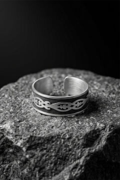 Otantik Desen Model Ayarlanabilir Gümüş Yüzük