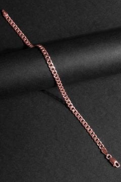 Gurmet Model Gümüş 4,50 mm Genişlik Bileklik 16 Cm - Rose Rengi