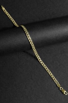 Gurmet Model Gümüş 4,50 mm Genişlik Bileklik 17 Cm - Altın Rengi