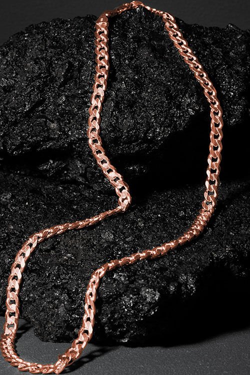 Gurmet Model Gümüş Zincir 6,60 mm Genişlik 60 Cm - Rose Rengi