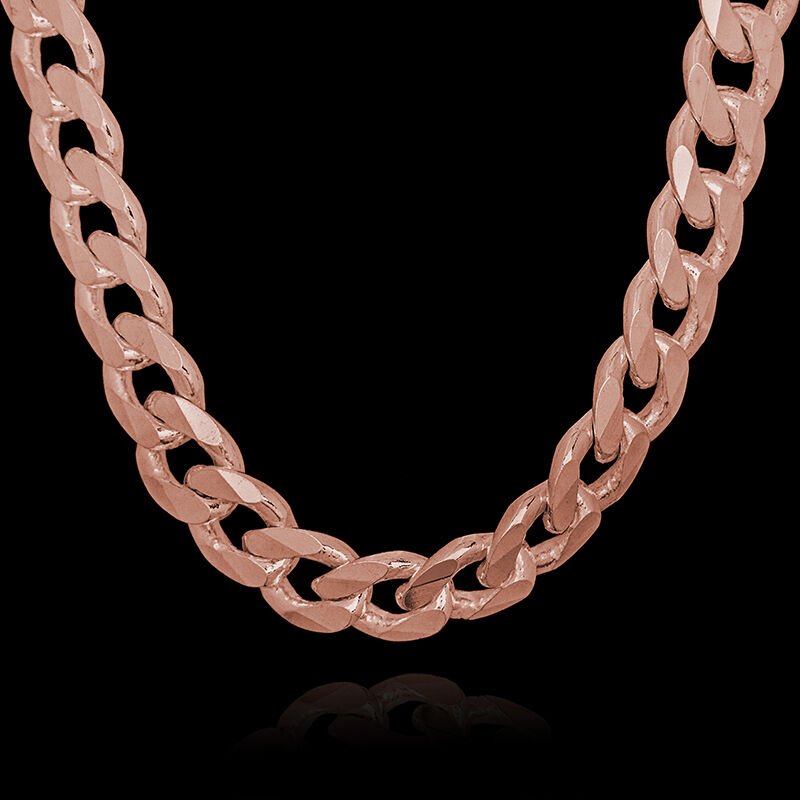 Gurmet Model Gümüş Zincir 6,60 mm Genişlik 60 Cm - Rose Rengi