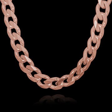 Gurmet Model Gümüş Zincir 6,60 mm Genişlik 60 Cm - Rose Rengi