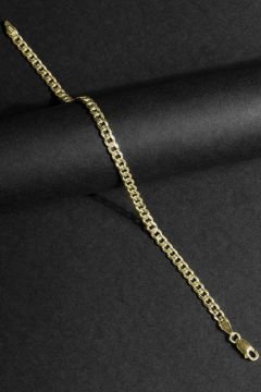 Gurmet Model Gümüş 4,50 mm Genişlik Bileklik 18 Cm - Altın Rengi