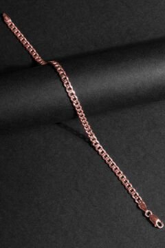 Gurmet Model Gümüş 4,50 mm Genişlik Bileklik 18 Cm - Rose Rengi