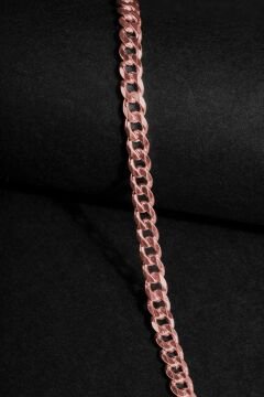 Gurmet Model Gümüş 4,50 mm Genişlik Bileklik 18 Cm - Rose Rengi