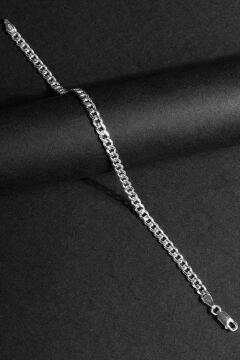 Gurmet Model Gümüş 4,50 mm Genişlik Bileklik 20 Cm - Gümüş Rengi