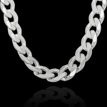 Gurmet Model Gümüş Zincir 7,40 mm Genişlik 65 Cm - Gümüş Rengi