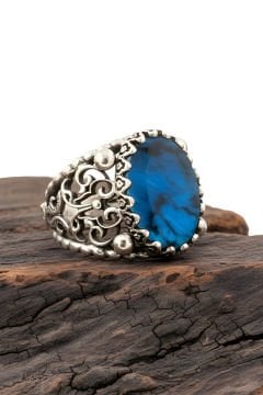 Okyanus Sedefi Taşlı El İşi Gümüş Yüzük