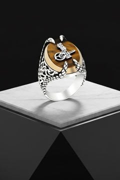 Pençe Model Kaplangözü Taşı Üzerine Tuğra Yüzük