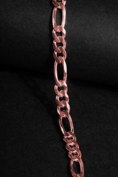 Figaro Model Gümüş 5,40 mm Genişlik Bileklik 20 Cm - Rose Rengi