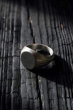 Yuvarlak Model Mat Gümüş Erkek Şövalye Yüzüğü