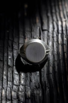 Yuvarlak Model Mat Gümüş Erkek Şövalye Yüzüğü