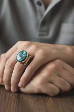 Okyanus Sedefi Taşlı Atılgan Model Gümüş Yüzük