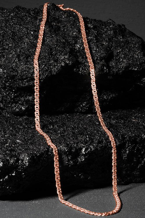 Kaplangözü Model Gümüş Zincir 3,30 mm Genişlik 50 Cm - Rose Rengi