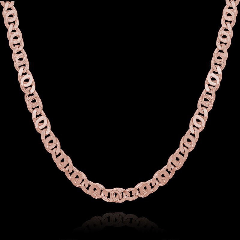 Kaplangözü Model Gümüş Zincir 3,30 mm Genişlik 50 Cm - Rose Rengi