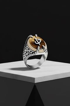 Pençe Model Kaplangözü Taşı Üzerine VavElif Yüzük