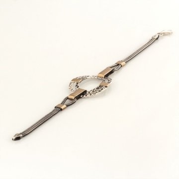 Halkalı Model El İşi Gümüş Bileklik