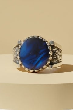 Okyanus Sedefi Taşlı Payidar Model Gümüş Yüzük