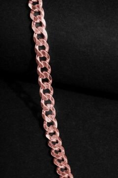 Gurmet Model Gümüş 5,40 mm Genişlik Bileklik 17 Cm - Rose Rengi