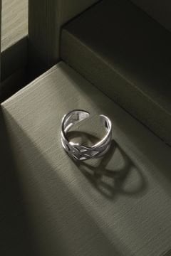 Sonsuzluk Model Ayarlanabilir Gümüş Yüzük