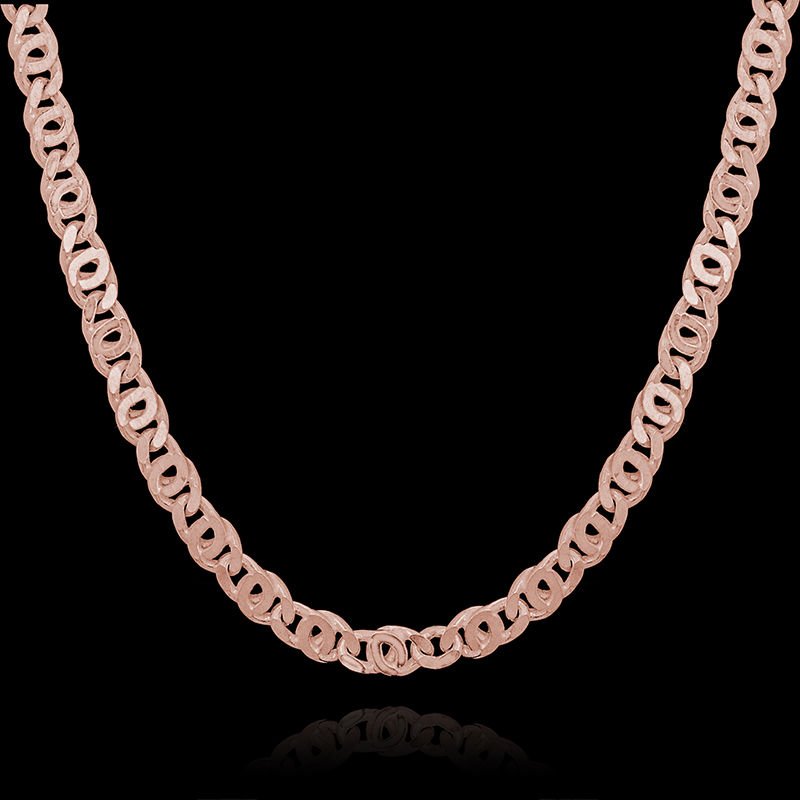 Kaplangözü Model Gümüş Zincir 3,30 mm Genişlik 65 Cm - Rose Rengi