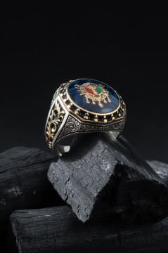 Okyanus Sedefi Devlet Arması Sarmaşık Model Yüzük