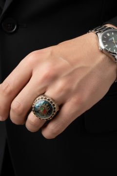 Okyanus Sedefi Devlet Arması Sarmaşık Model Yüzük