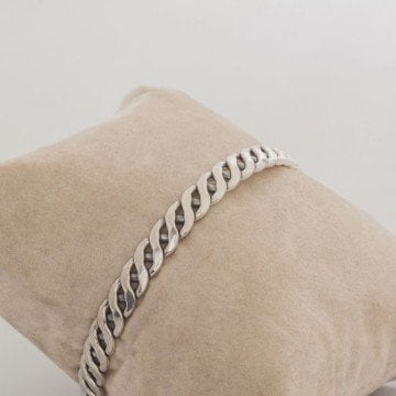 Burgulu Model El İşi Gümüş Bileklik