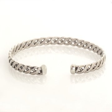 Burgulu Model El İşi Gümüş Bileklik