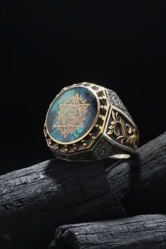 Okyanus Sedefi Mührü Süleyman Sarmaşık Yüzük