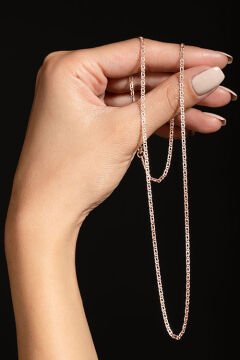 Kuşgözü Model Gümüş Zincir 1,95 mm Genişlik 50 Cm - Rose Rengi