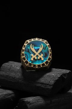 Okyanus Sedefi Zülfikar Gravür Sarmaşık Yüzük