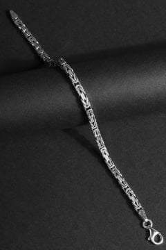Kare Kral  Model Gümüş 3,80 mm Genişlik Bileklik