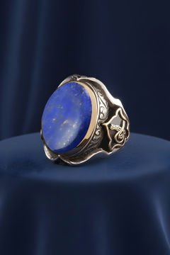 Küçük Boy Zambak Lapis Lazuli Taşlı Gümüş Yüzük