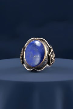 Küçük Boy Zambak Lapis Lazuli Taşlı Gümüş Yüzük